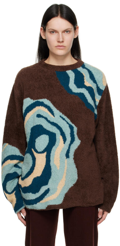 The Elder Statesman Brown Ollio Geode Sweater Cover