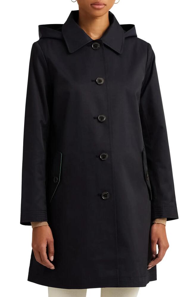 Lauren Ralph Lauren Cotton Blend Coat with Removable Hood in Dark Navy Cover