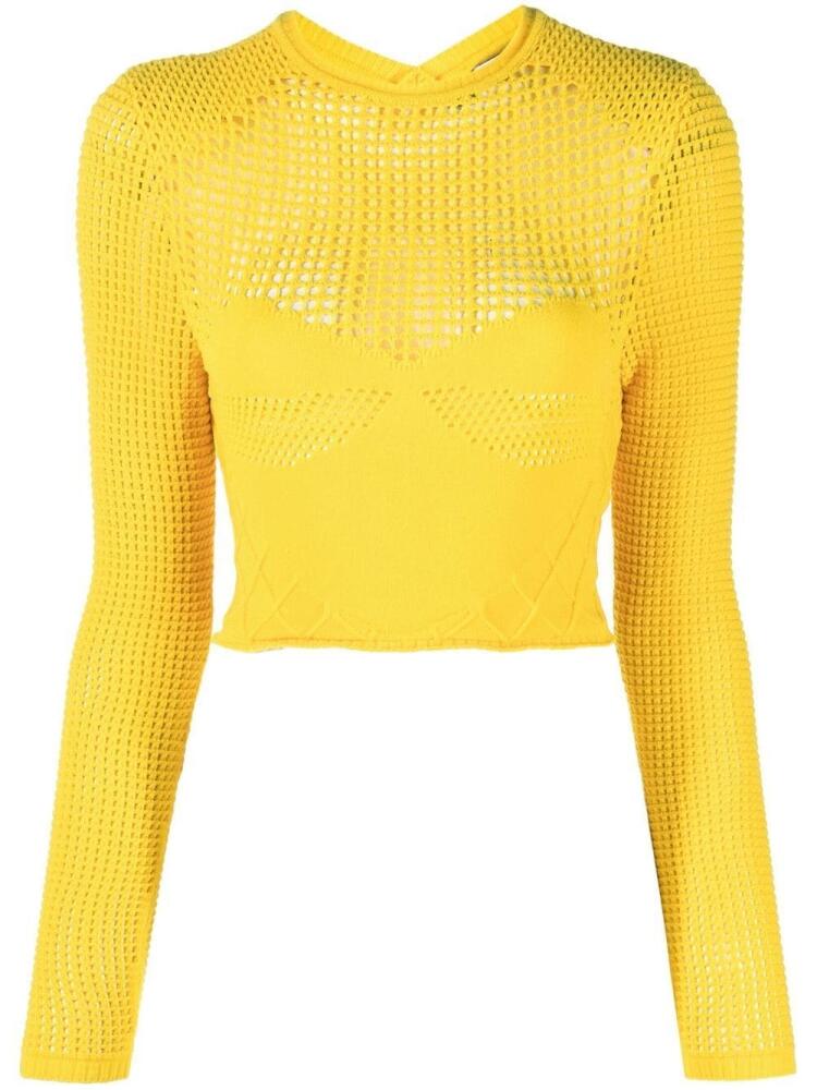 AMBUSH crochet-hearts cropped jumper - Yellow Cover