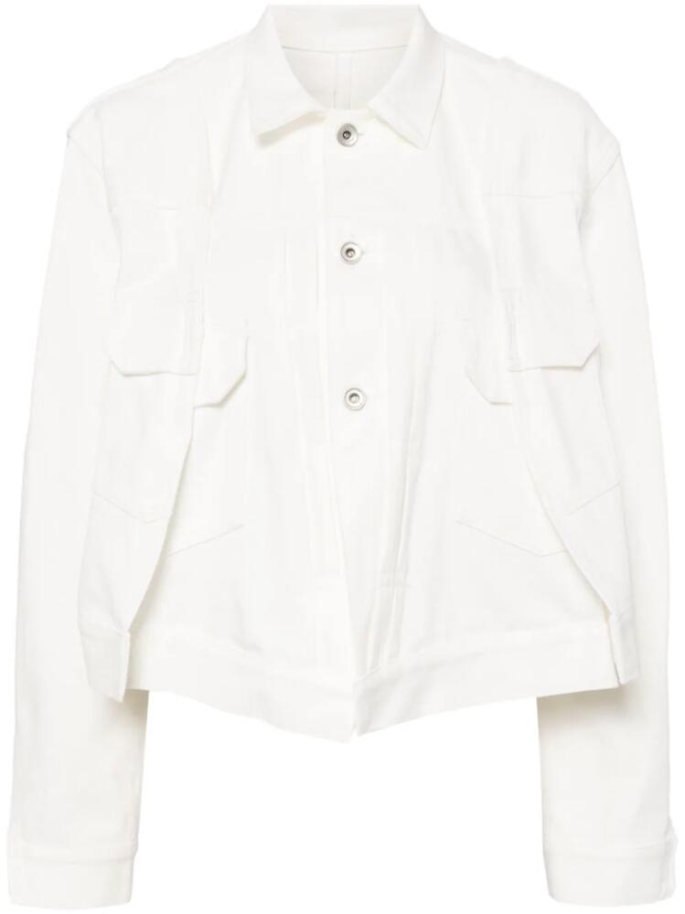 sacai cropped denim jacket - White Cover