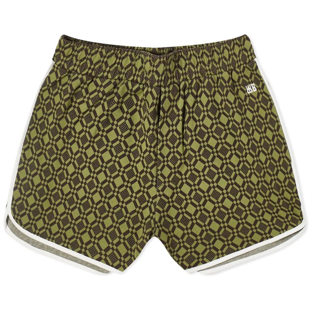 Wales Bonner Women's Power Shorts in Olive/Dark Brown Cover