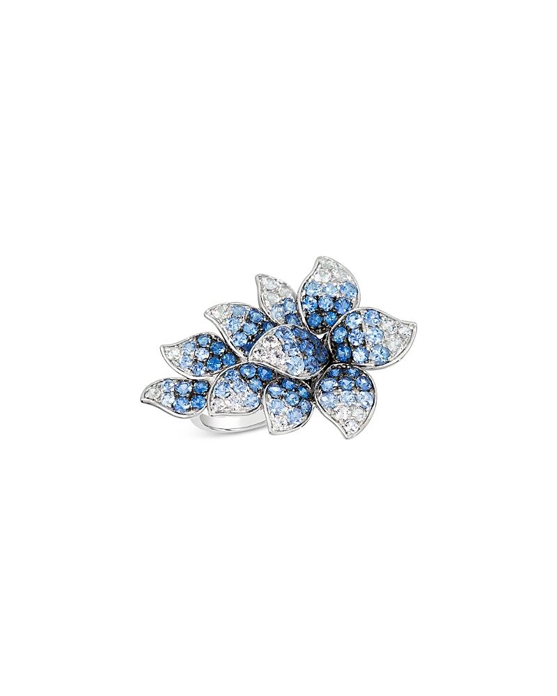 Bloomingdale's Fine Collection Sapphire Ombre & White Sapphire Statement Ring in 14K White Gold Cover