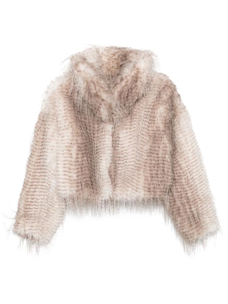 Blugirl faux-fur cropped jacket - Neutrals Cover