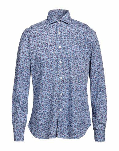 Dandylife By Barba Man Shirt Blue Size 15 ½ Cotton Cover