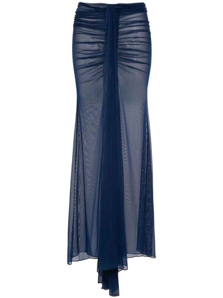 LaQuan Smith draped maxi skirt - Blue Cover