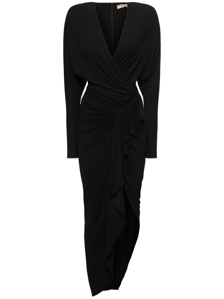 ALEXANDRE VAUTHIER Draped Jersey L/s Midi Wrap Dress Cover