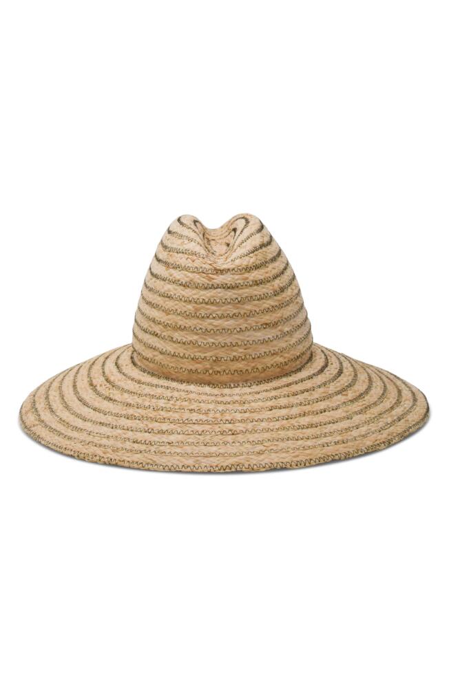 Gigi Burris Millinery Requiem Zigzag Packable Raffia Fedora in Beige/black Cover