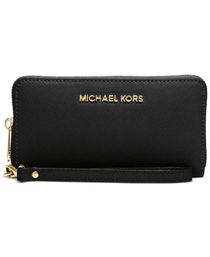 Michael Michael Kors Jet Set Large Flat Multifunction Phone Case - Black/Gold Cover