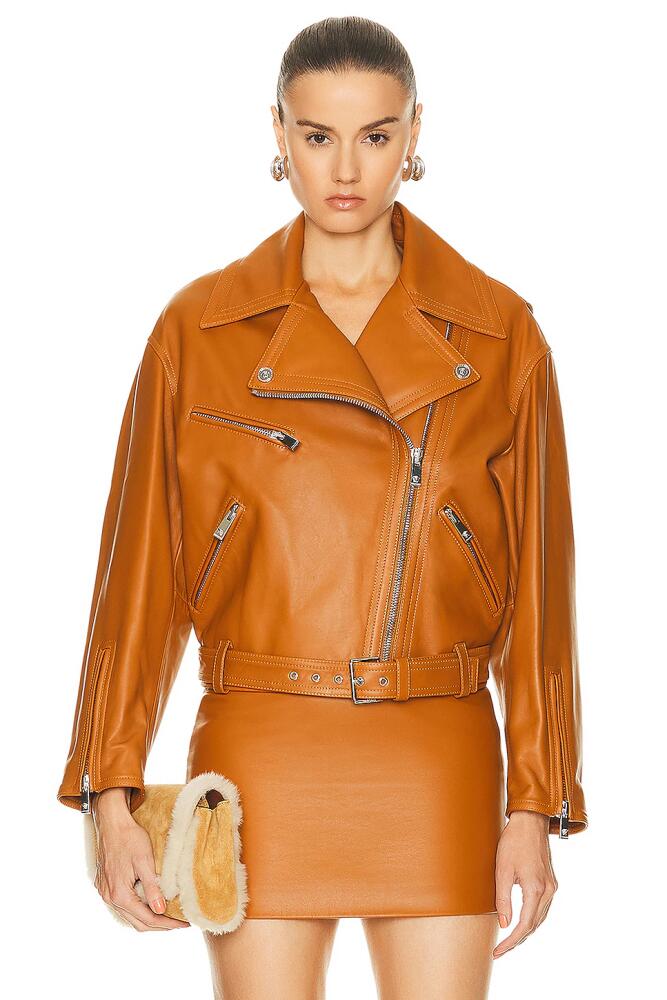 VERSACE Leather Jacket in Cognac Cover