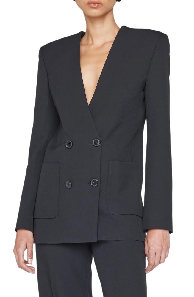 FRAME Double Breasted Blazer in Noir Cover