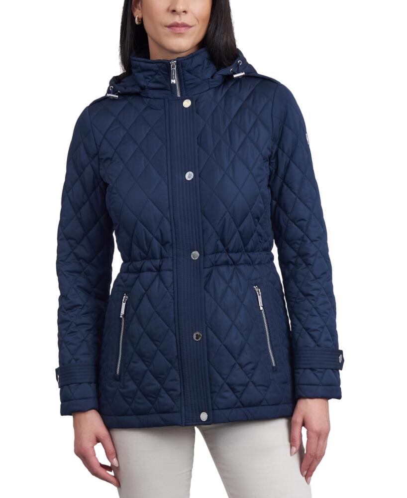 Michael Michael Kors Women's Quilted Hooded Anorak Coat - Midnight Cover