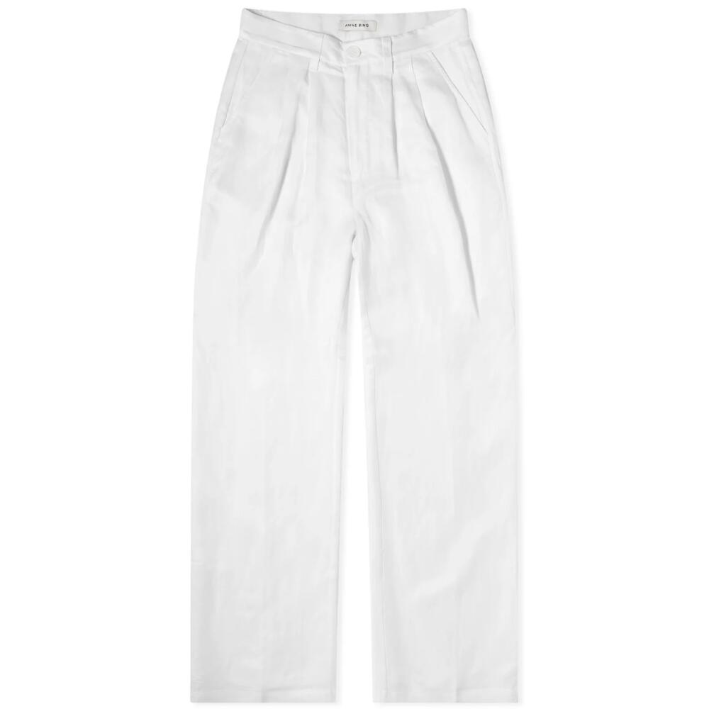 Anine Bing Women's Carrie Pant in White Cover