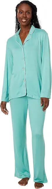 N by Natori Oasis Ultra-Soft Brushed PJ Set (Teal Jade) Women's Pajama Sets Cover