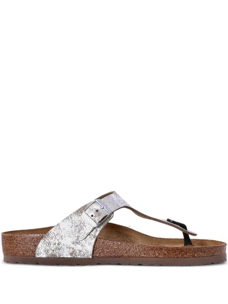 Birkenstock Gizeh Birko-Flor metallic flip flops - Silver Cover