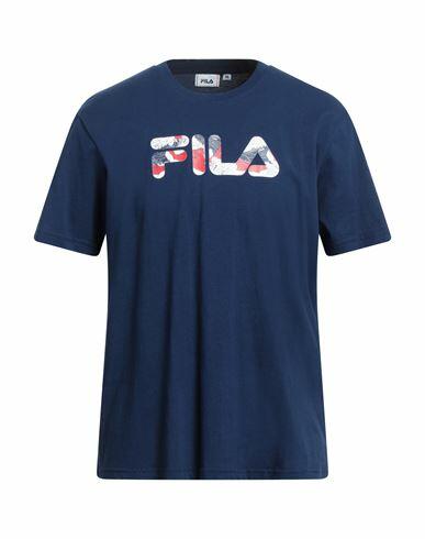 Fila Man T-shirt Navy blue Cotton Cover