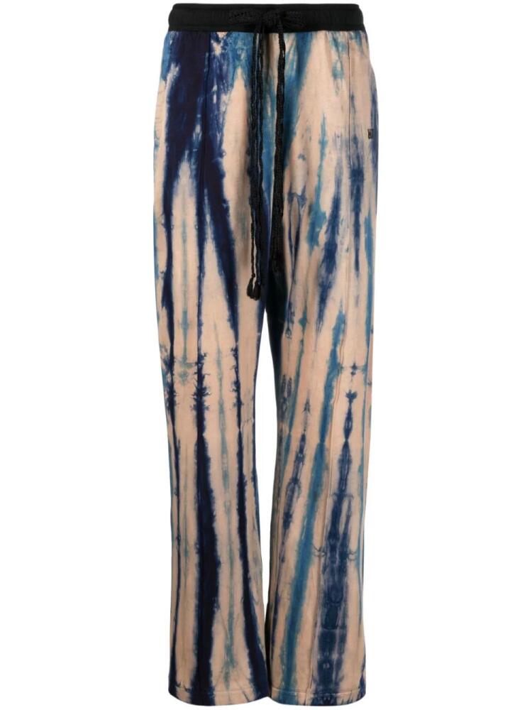 Wales Bonner Air Jersey tie-dye straight-leg trousers - Blue Cover