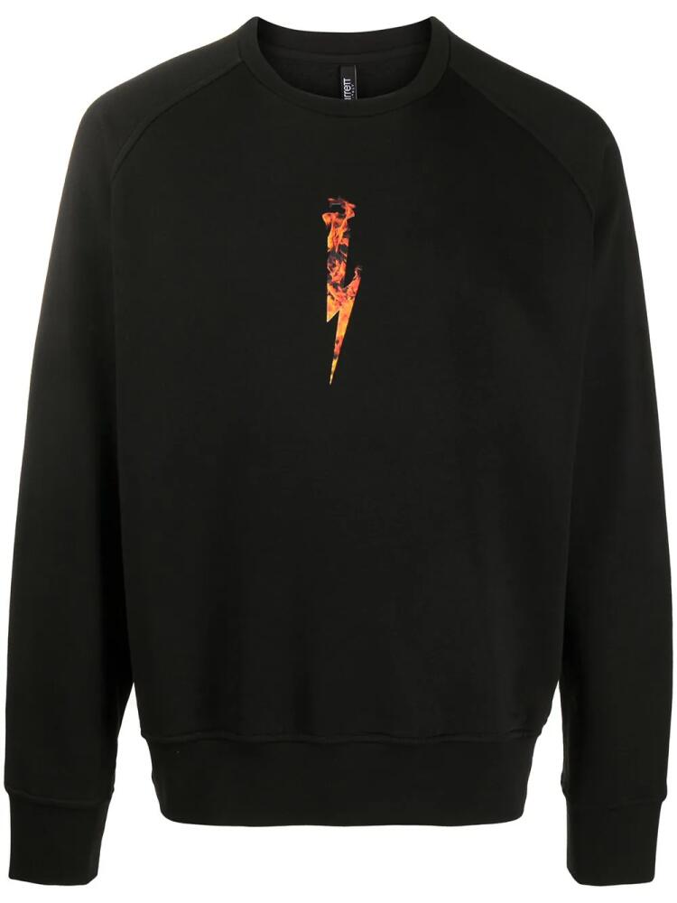 Neil Barrett flames logo print sweatshirt - Black Cover