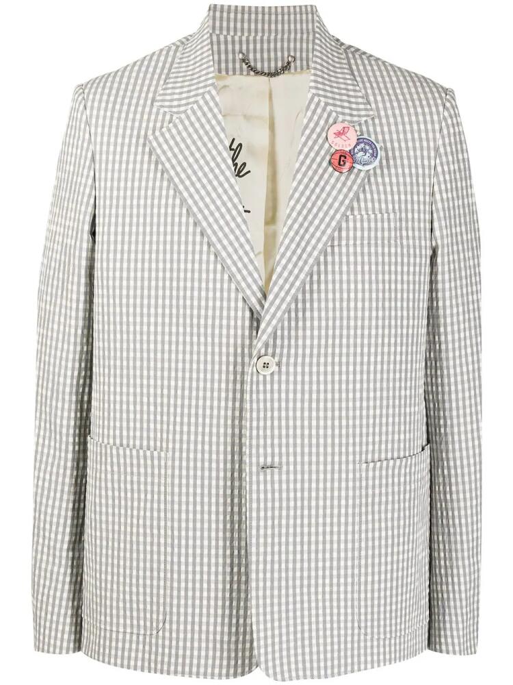 Golden Goose gingham-check single-breasted blazer - Grey Cover