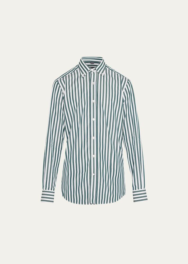 Bergdorf Goodman Men's Button-Down Collar Stripe Sport Shirt Cover