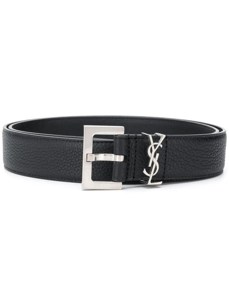 Saint Laurent grained leather belt - Black Cover