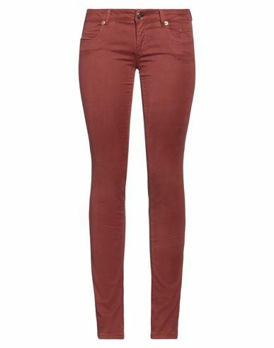 Siviglia Woman Pants Brick red Cotton, Elastane Cover