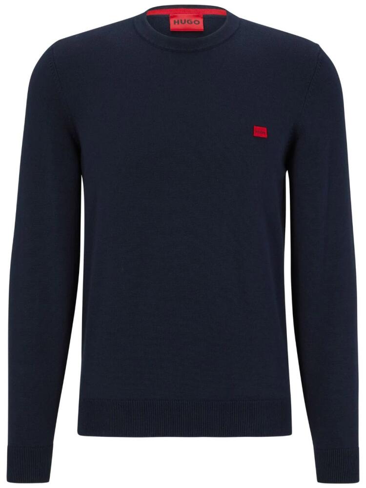 HUGO San Cassius logo-patch jumper - Blue Cover