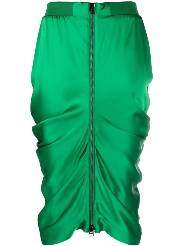 TOM FORD zip-up draped pencil skirt - Green Cover