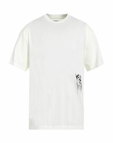 Y-3 Man T-shirt Off white Cotton, Elastane Cover