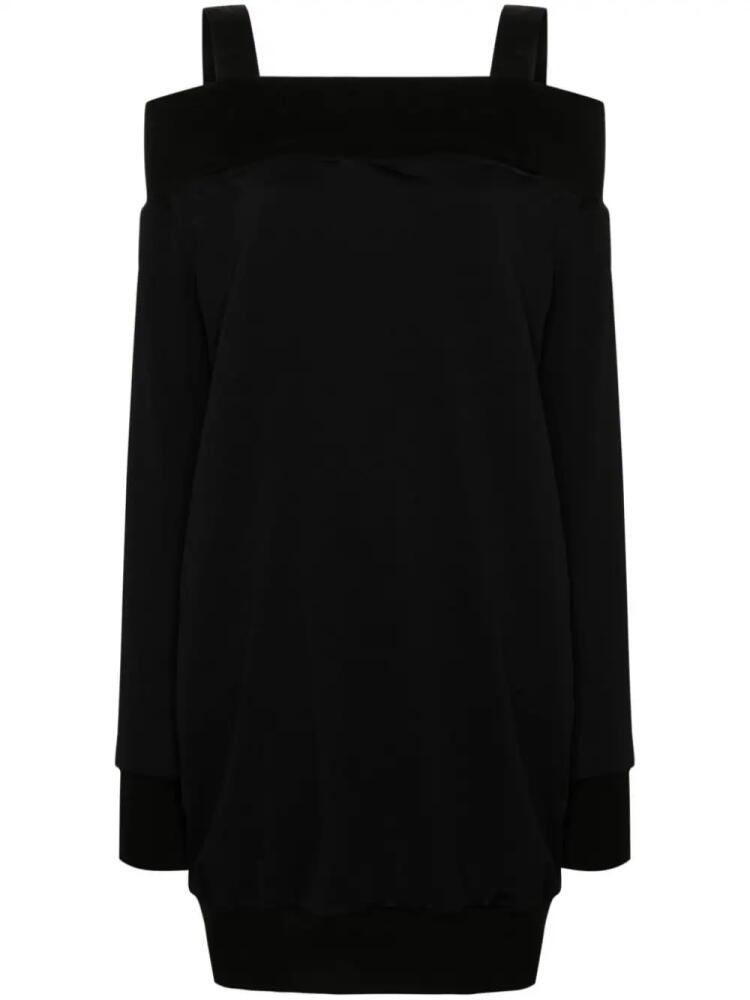 Yohji Yamamoto square-neck cady midi dress - Black Cover