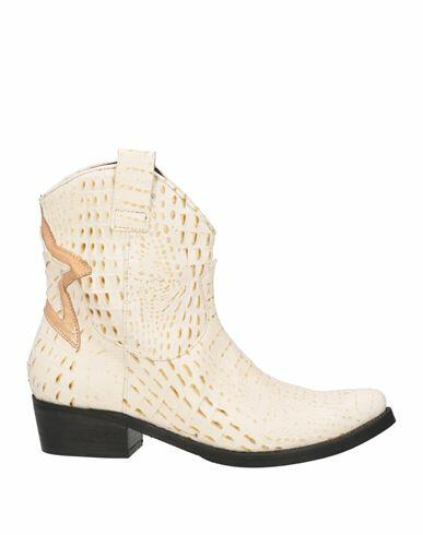 1725.a Woman Ankle boots Ivory Leather Cover