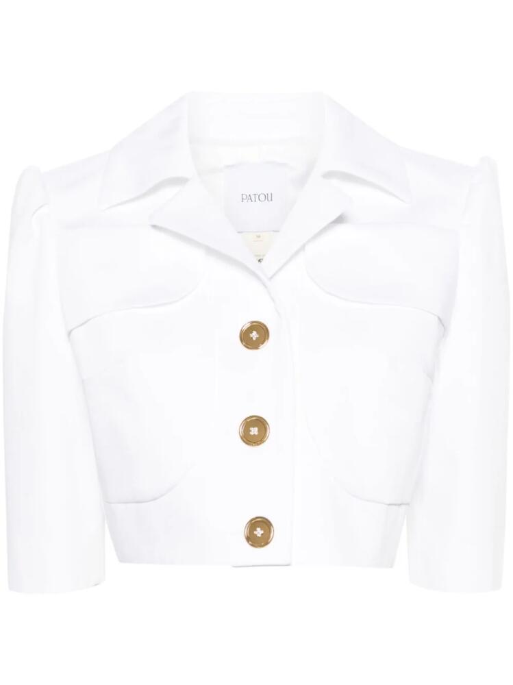 Patou single-breasted cropped blazer - White Cover