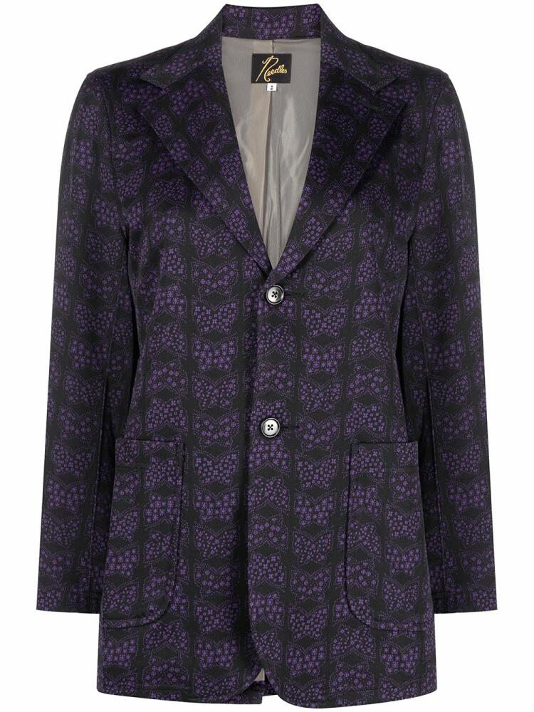 Needles butterfly-pattern single-breasted blazer - Purple Cover