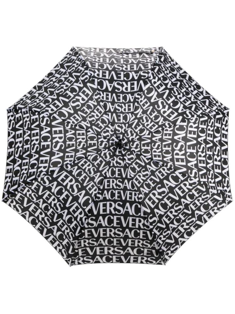 Versace logo-print umbrella - Black Cover