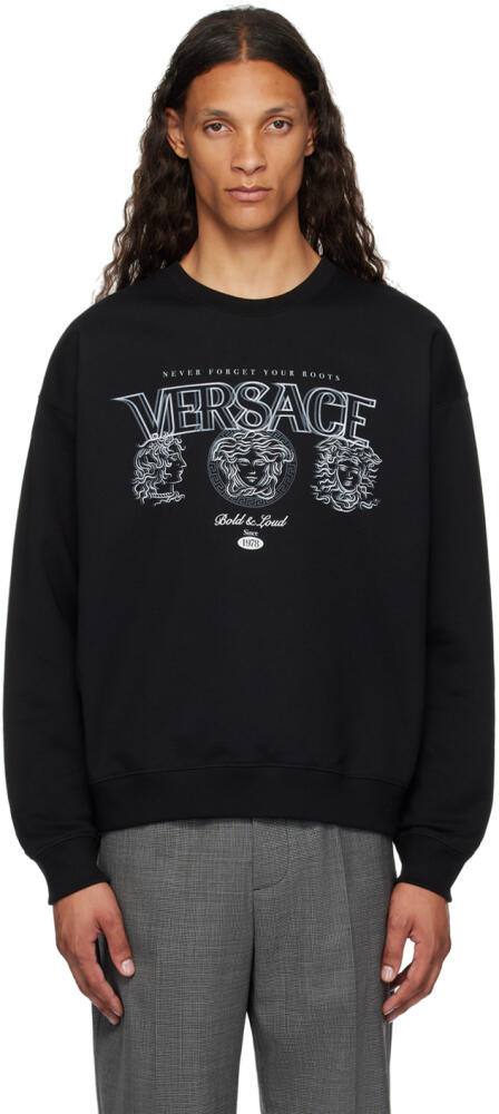 Versace Black Printed-Logo Sweatshirt Cover