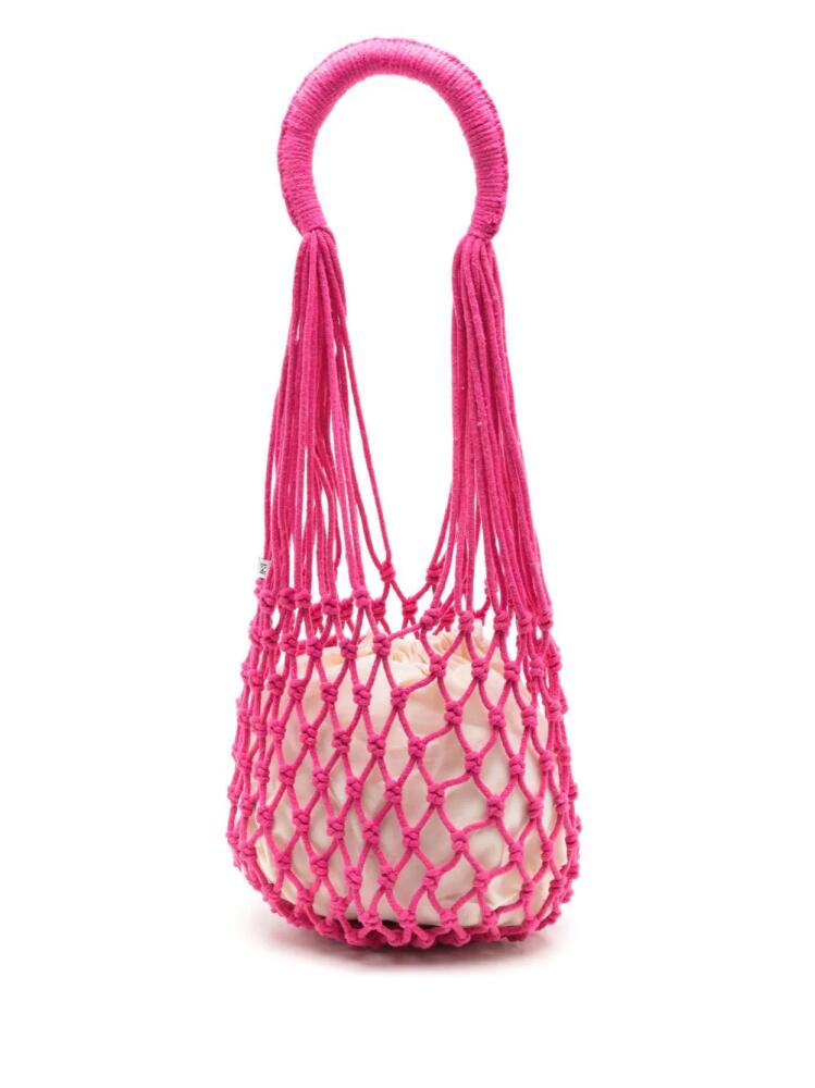 Nannacay Kim open-knit shoulder bag - Pink Cover