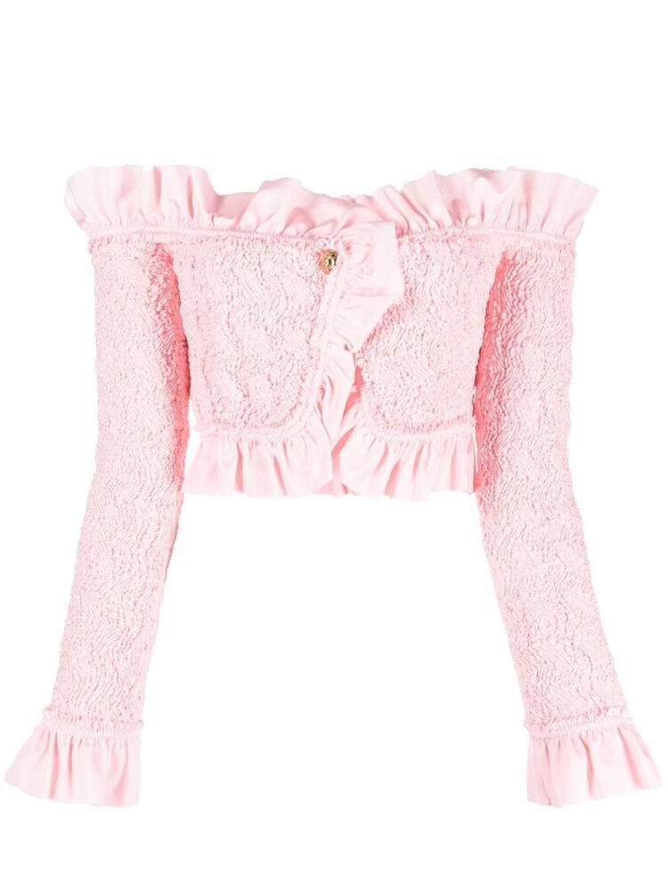 Alexander Wang ruffled crop-hem top - Pink Cover