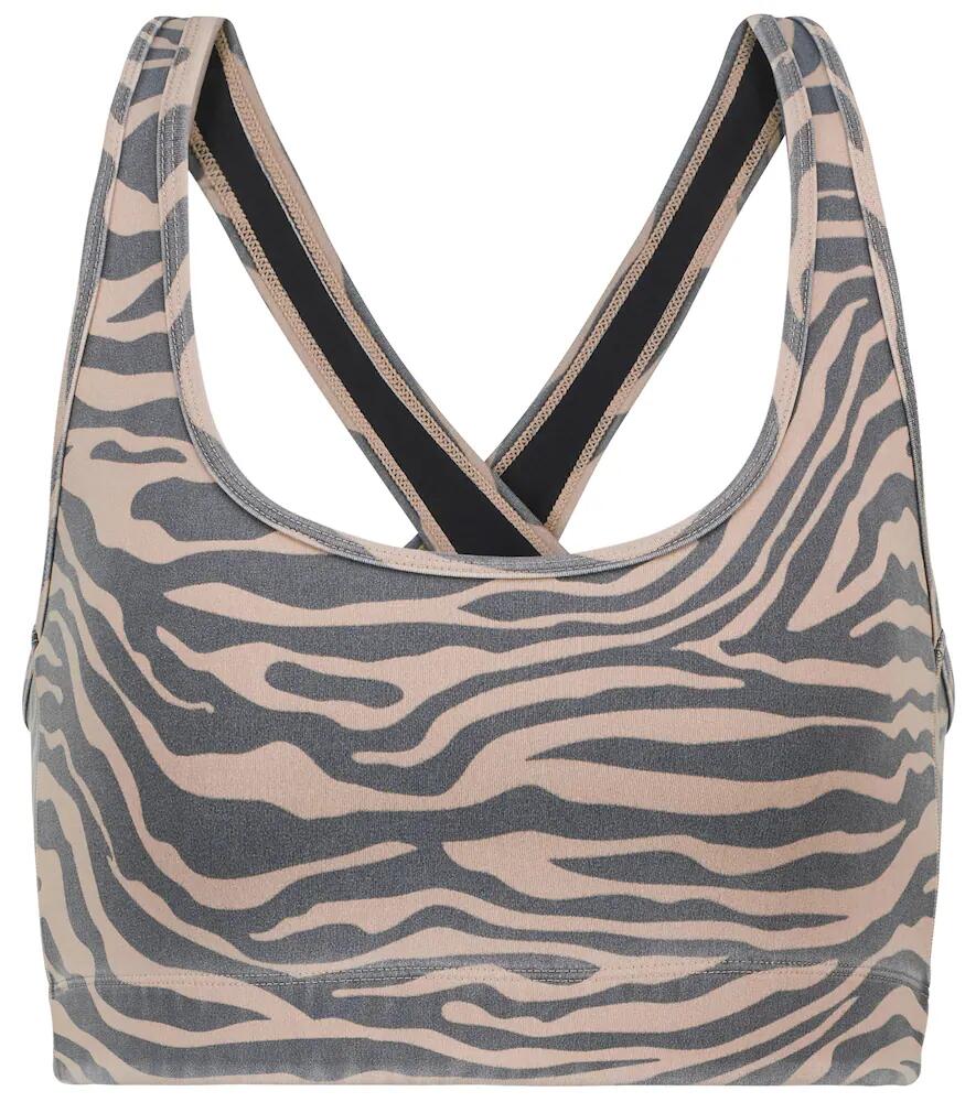 Adam Selman Sport Cross-Back zebra-print sports bra Cover