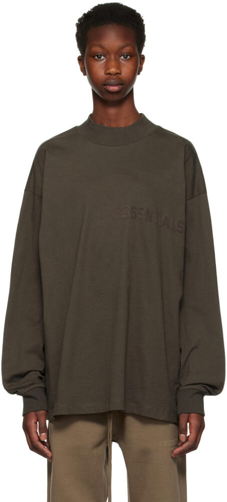 Fear of God ESSENTIALS Gray Flocked Long Sleeve T-Shirt Cover