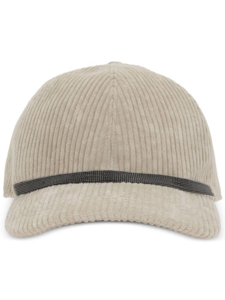 Brunello Cucinelli corduroy baseball cap - Neutrals Cover