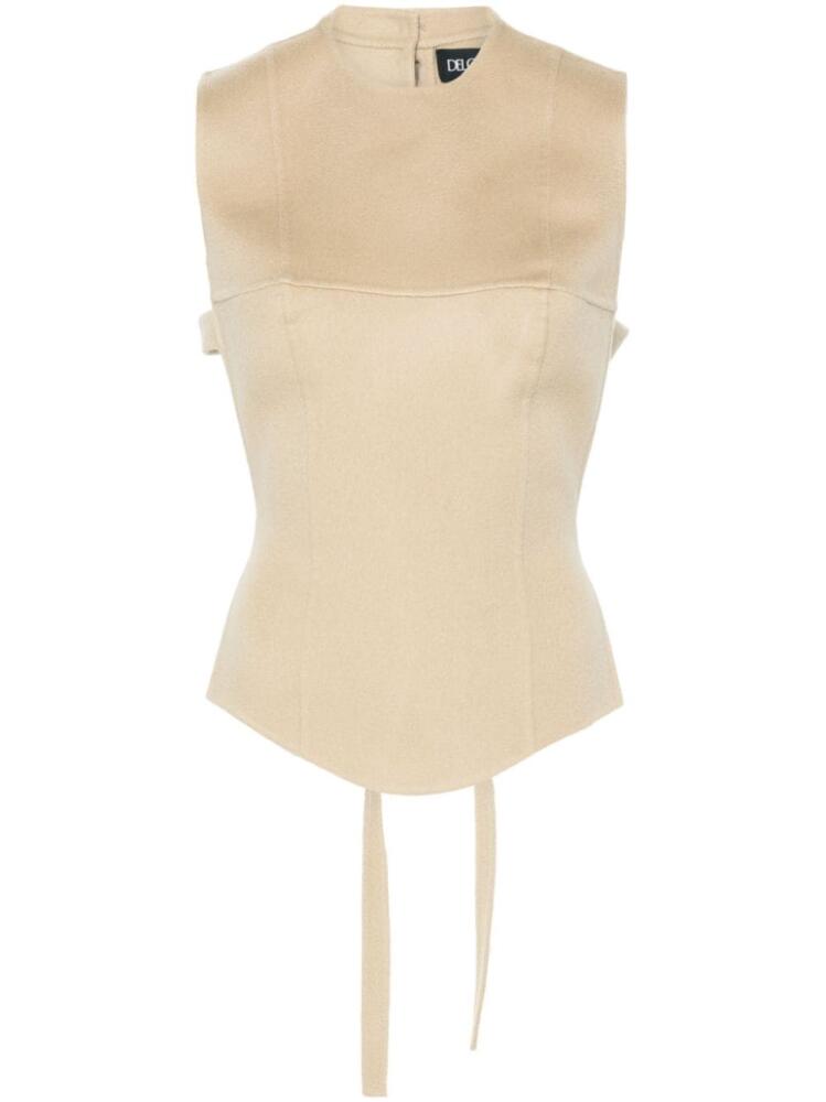 Del Core pointed-bust bib top - Neutrals Cover