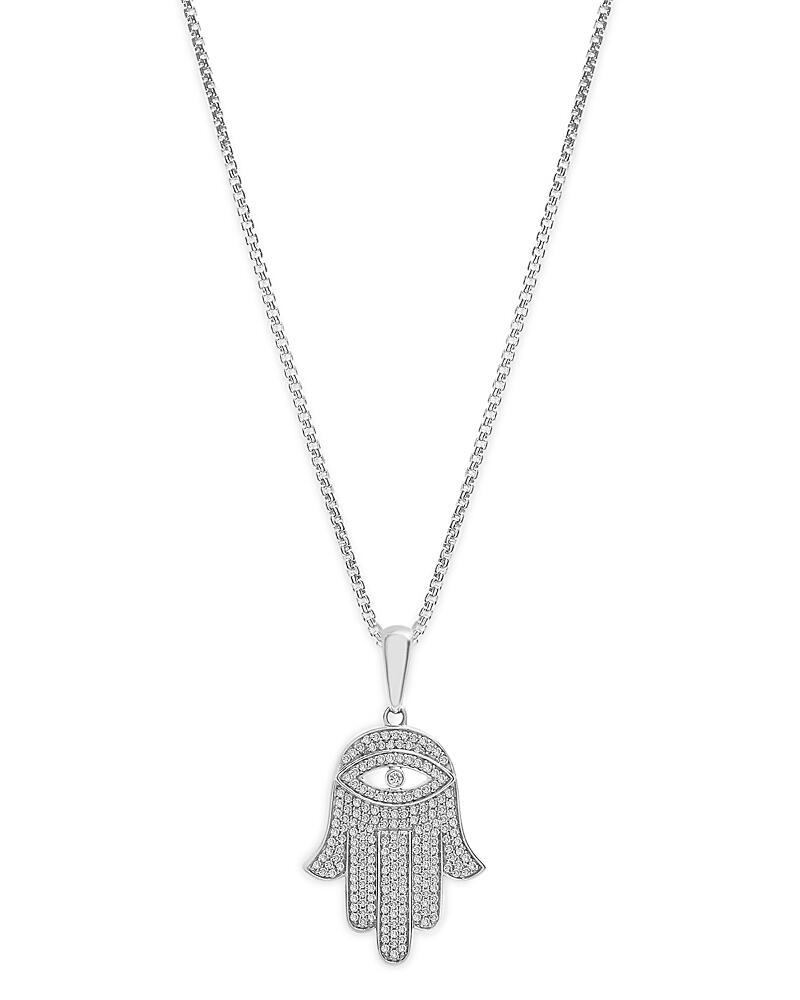 Bloomingdale's Fine Collection Men's Diamond Hamsa Pendant Necklace in 14K White Gold, 0.50 ct. t. w. - Exclusive Cover