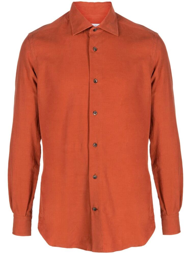 Mazzarelli spread-collar cotton shirt - Orange Cover