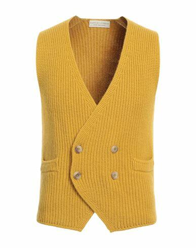 Filippo De Laurentiis Man Cardigan Mustard Merino Wool, Cashmere Cover