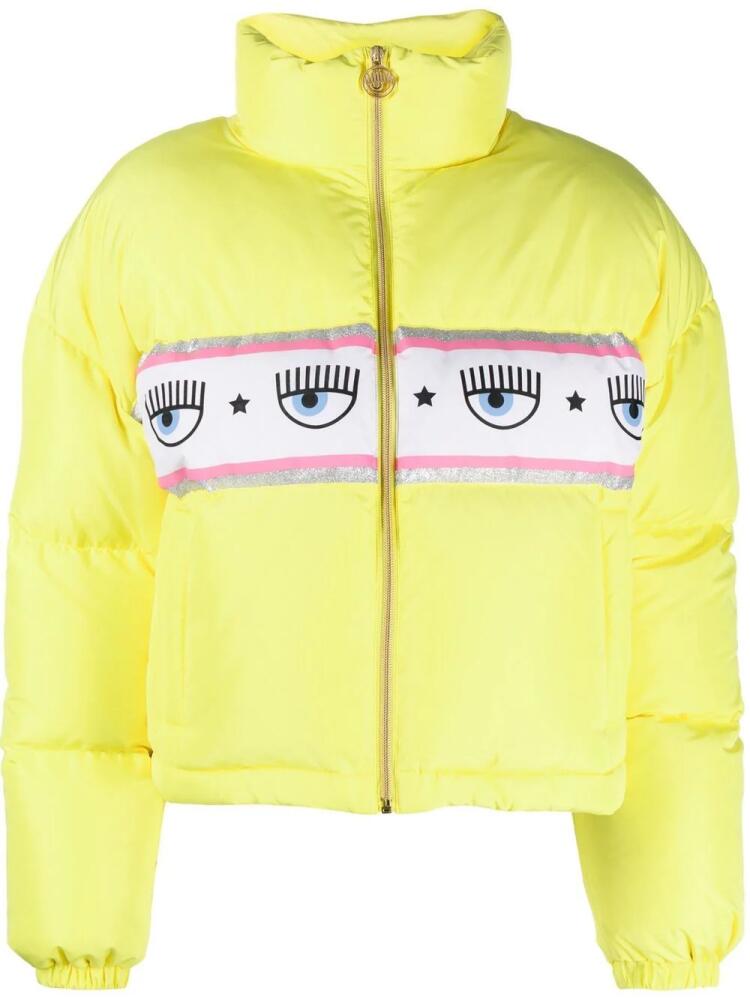 Chiara Ferragni logo-print puffer jacket - Yellow Cover