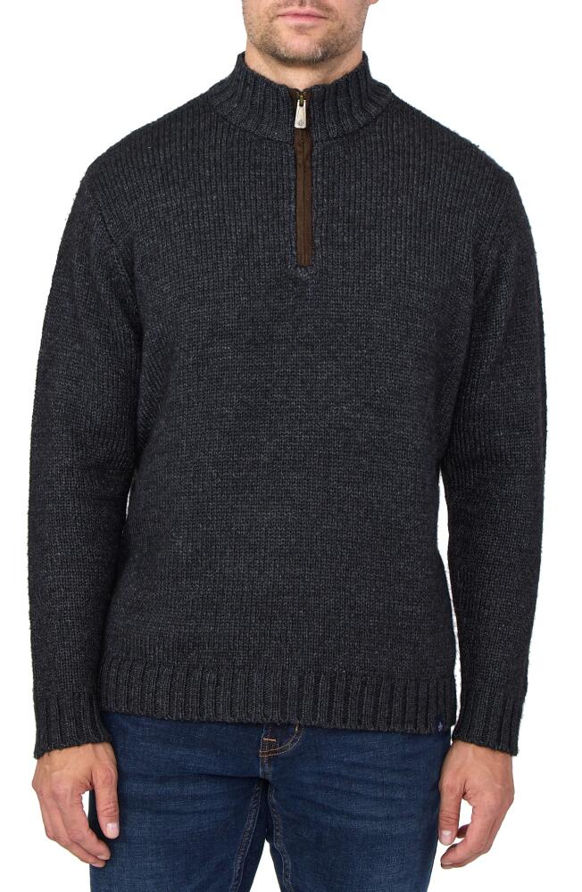 Rainforest The Mont Tremblant Rib Knit Quarter Zip Sweater in Charcoal Cover