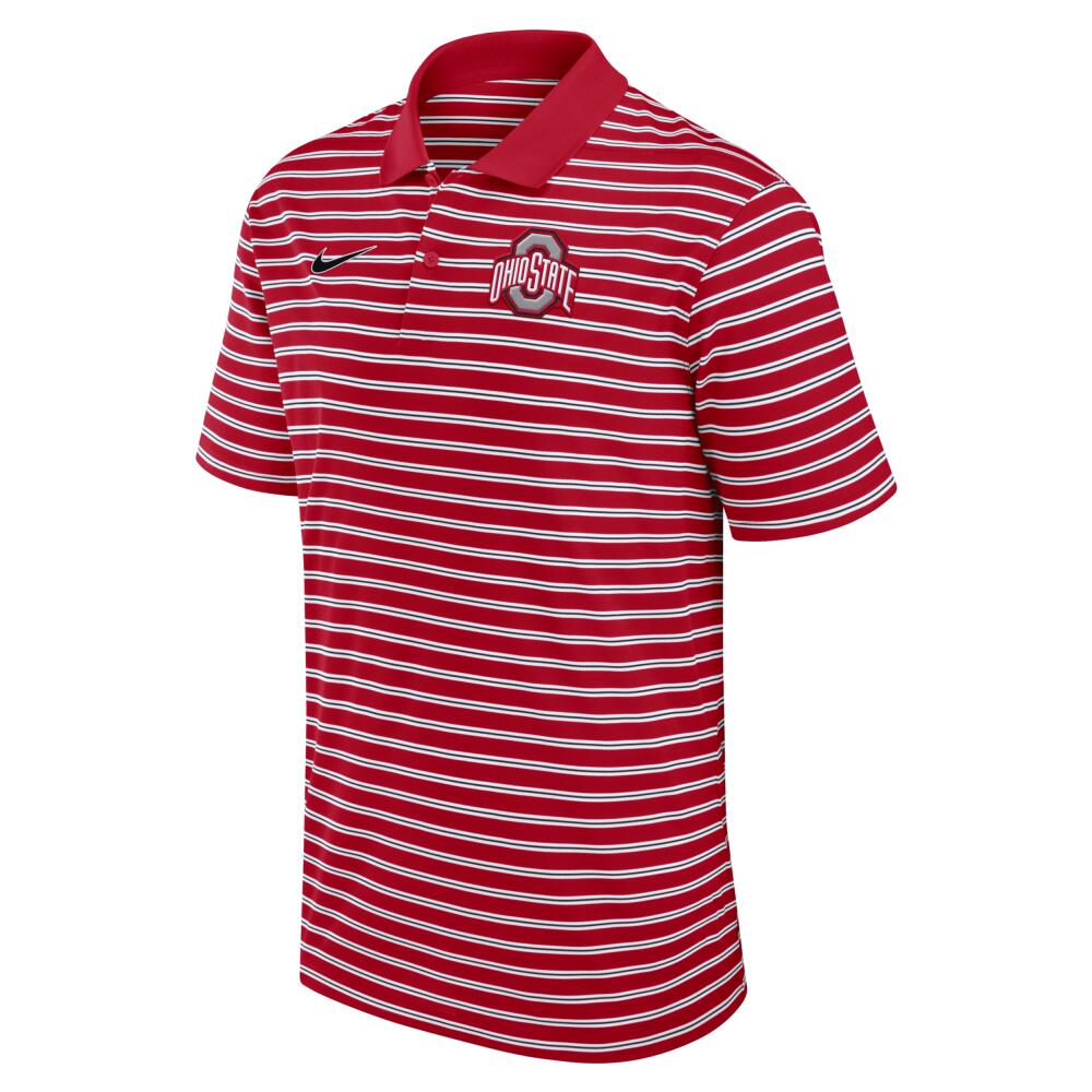 Ohio State Buckeyes Primetime Victory Striped Nike Men's Dri-FIT College Polo in Red Cover