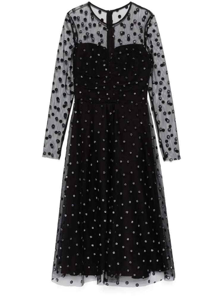 NISSA polka dot midi dress - Black Cover