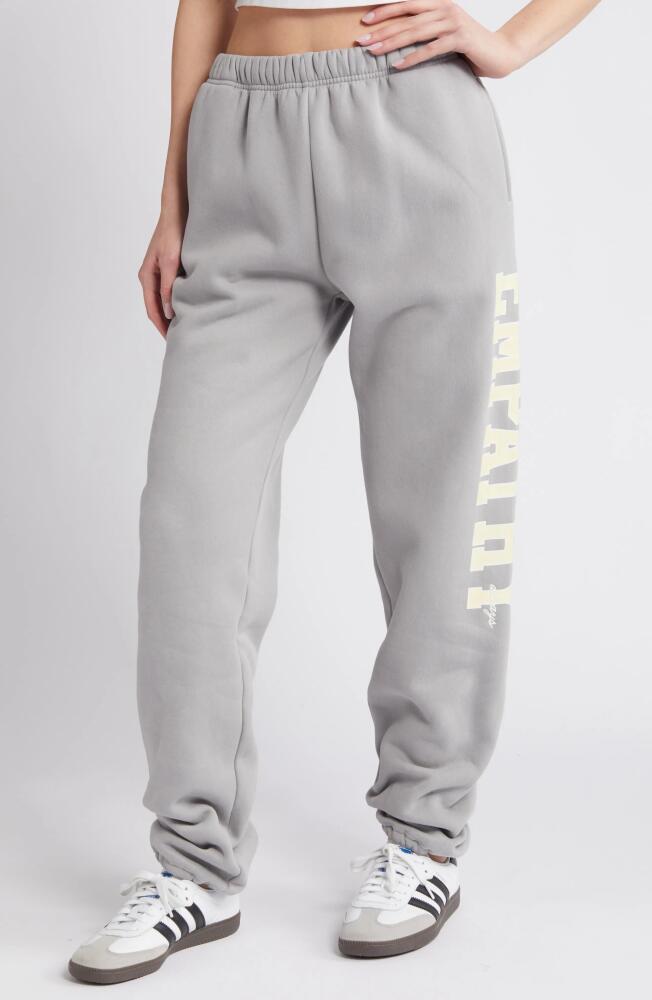 THE MAYFAIR GROUP Ways to Show Empathy Fleece Joggers in Slate Grey/Yellow Cover