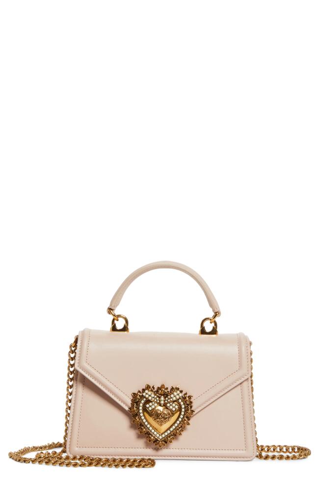 Dolce & Gabbana Mini Devotion Leather Top Handle Bag in Powder Pink Cover