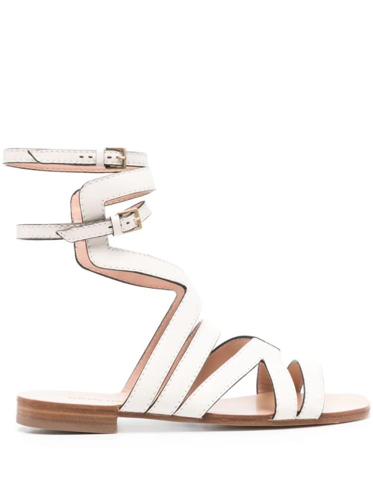 Alberta Ferretti buckled leather sadals - Neutrals Cover